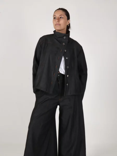 Campera Corteza Jean Negra